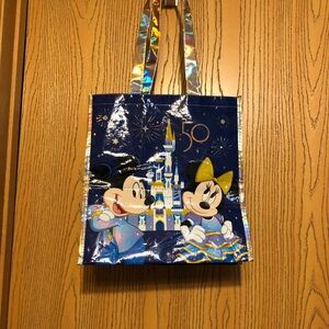 Disney Blue Tote Bag with Mickey and Minnie FREE w Purchase